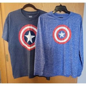 Marvel Bundle T-Shirt and Long Sleeve Poly Shirt, Size L